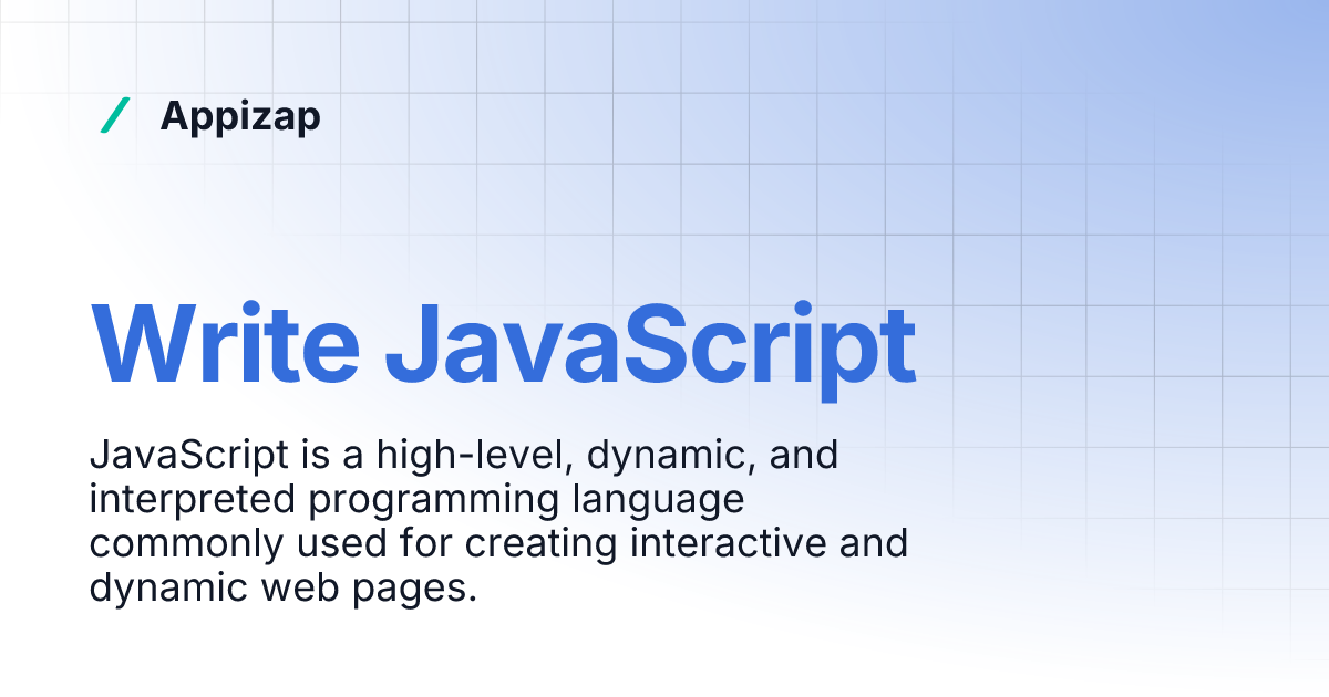 Write JavaScript | Appizap