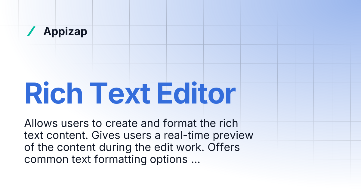 Rich Text Editor | Appizap